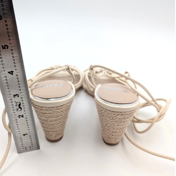 PAIGE Sierra Leather Ring Espadrilles Wedge Sandal Women's Bone Size US6 EU37 - Picture 4 of 8